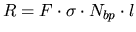 $R=F\cdot \sigma\cdot N_{bp}\cdot l$