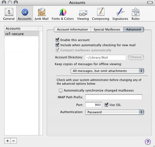 server settings for mac email server settings for mac email